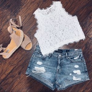 Sheer Lace Crop Top